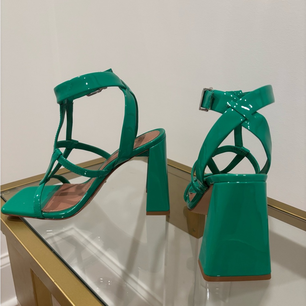 Gianni Bini Teal Strappy Block Heel Sandals